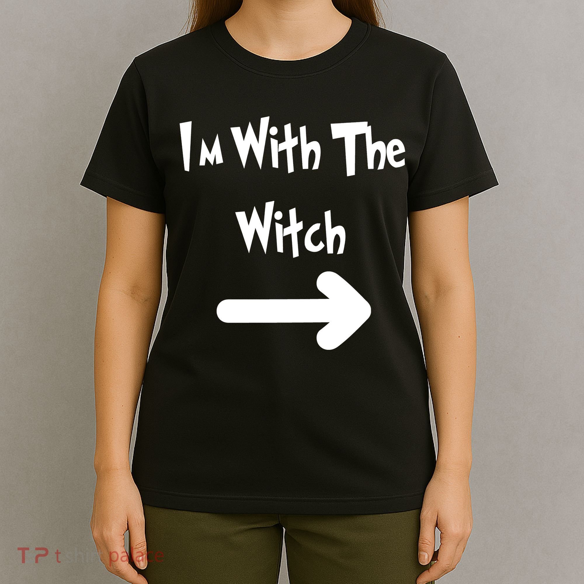 Funny Halloween I'm With The Witch  T-Shirt