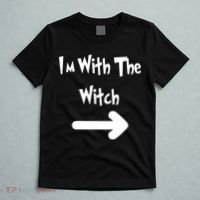 Funny Halloween I'm With The Witch  T-Shirt thumb 5