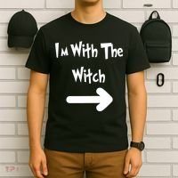 Funny Halloween I'm With The Witch  T-Shirt thumb 6