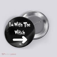 Funny Halloween I'm With The Witch  Button thumb 0