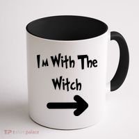 Funny Halloween I'm With The Witch  Coffee Mug thumb 1
