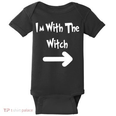 Funny Halloween I'm With The Witch  Baby Bodysuit
