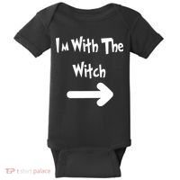 Funny Halloween I'm With The Witch  Baby Bodysuit thumb 0