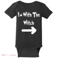 Funny Halloween I'm With The Witch  Baby Bodysuit thumb 0