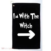 Funny Halloween I'm With The Witch  Golf Towel thumb 0