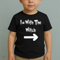 Funny Halloween I'm With The Witch  Toddler T-Shirt thumb 2