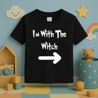 Funny Halloween I'm With The Witch  Toddler T-Shirt thumb 3