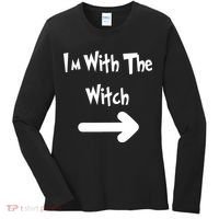 Funny Halloween I'm With The Witch  Women's Long Sleeve Shirt thumb 0