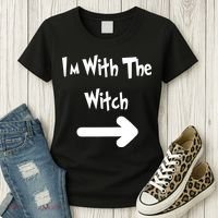 Funny Halloween I'm With The Witch  Women's T-Shirt thumb 3
