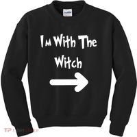 Funny Halloween I'm With The Witch  Kids Sweatshirt thumb 0