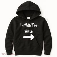 Funny Halloween I'm With The Witch  Kids Hoodie thumb 0