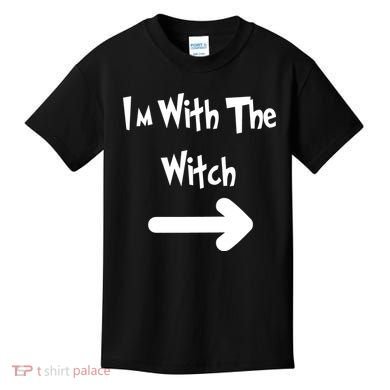 Funny Halloween I'm With The Witch  Kids T-Shirt