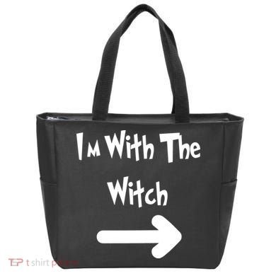 Funny Halloween I'm With The Witch  Tote Bag
