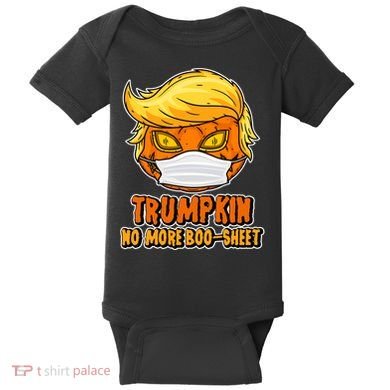 Funny Halloween Trumpkin No More Boo-Sheet Baby Bodysuit