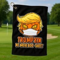 Funny Halloween Trumpkin No More Boo-Sheet Golf Towel thumb 1