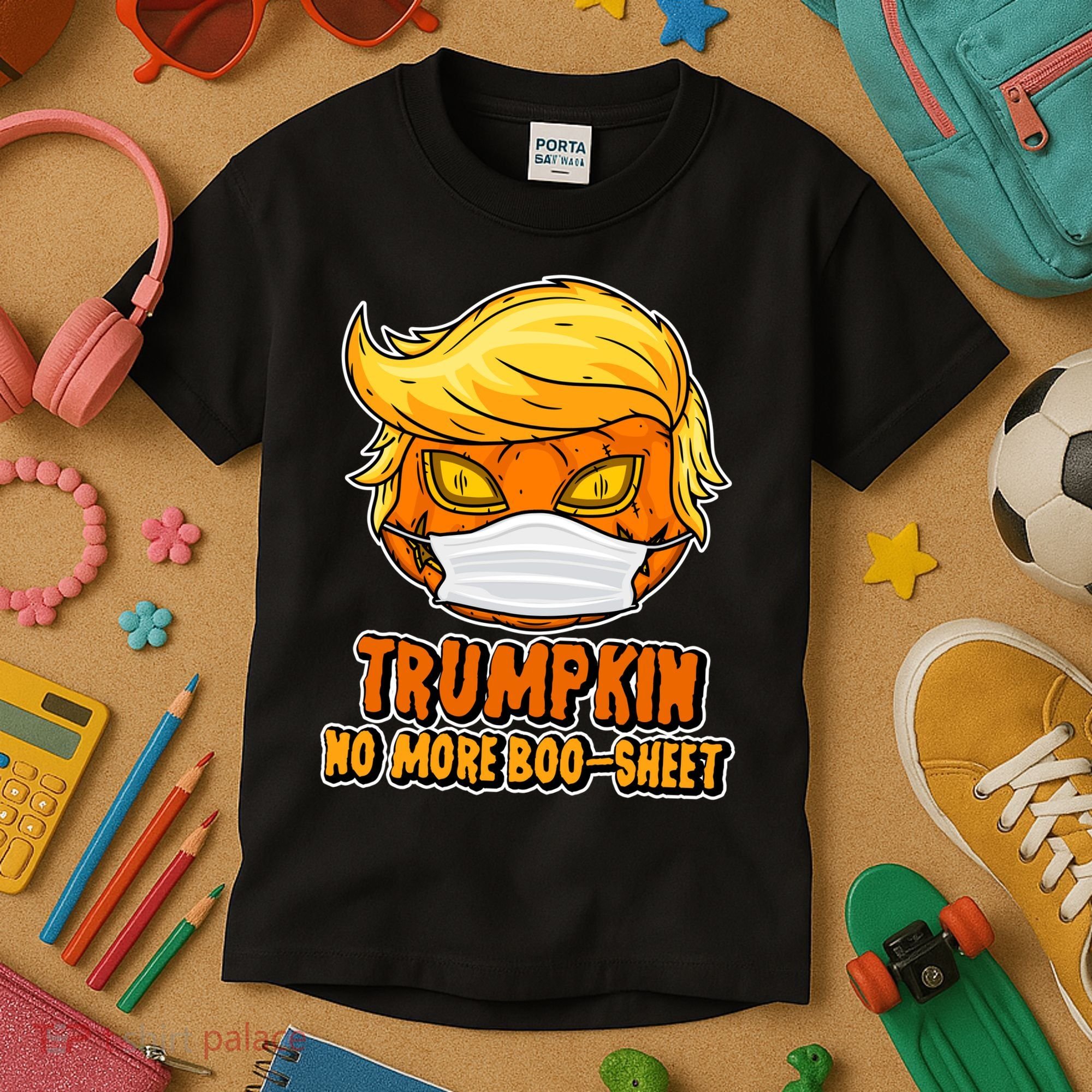 Funny Halloween Trumpkin No More Boo-Sheet Kids T-Shirt