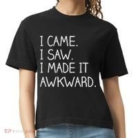 Funny Hand Written - I Came. I Saw. I Made It Awkward. Comfort Colors Boxy T-Shirt thumb 0