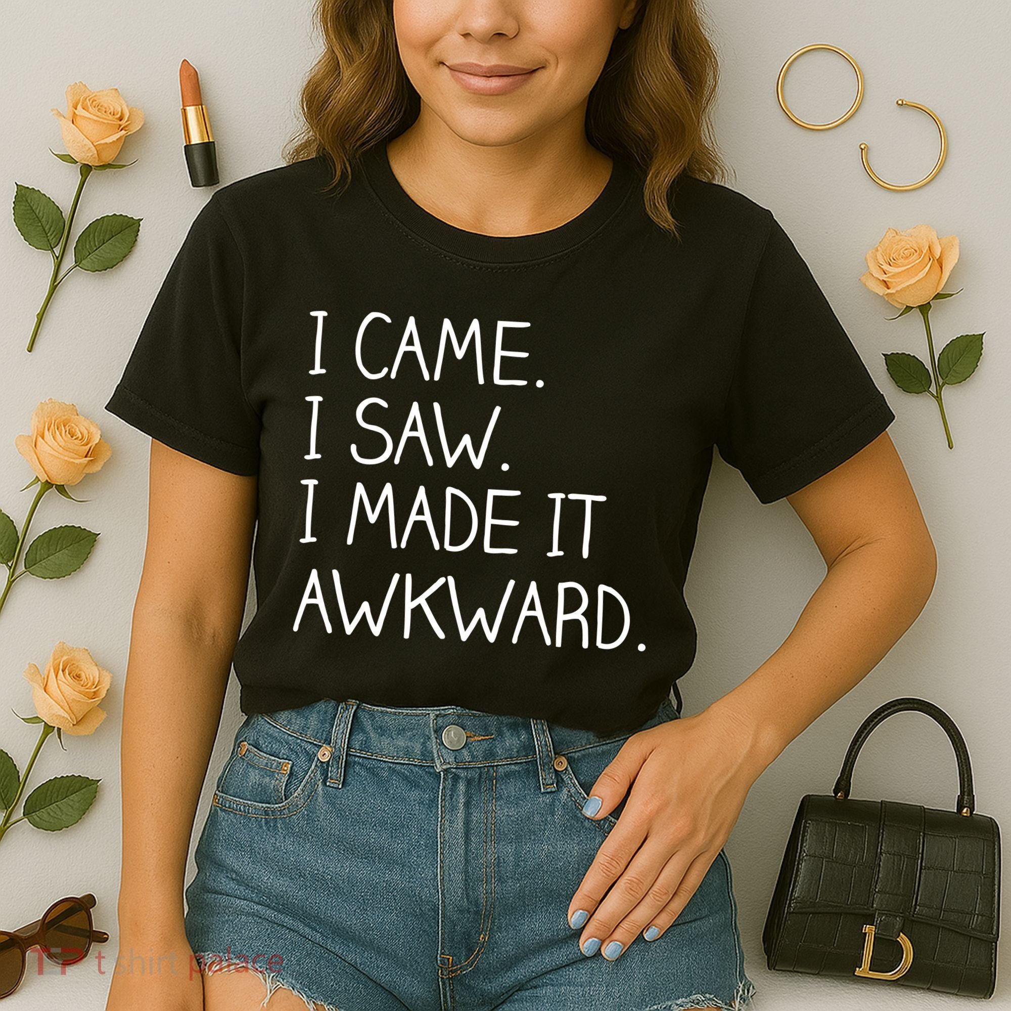Funny Hand Written - I Came. I Saw. I Made It Awkward. Comfort Colors Boxy T-Shirt