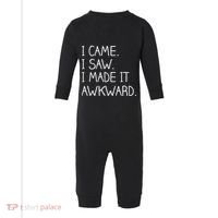 Funny Hand Written - I Came. I Saw. I Made It Awkward. Infant Fleece One Piece thumb 0