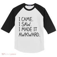 Funny Hand Written - I Came. I Saw. I Made It Awkward. Kids Colorblock Raglan Jersey thumb 0