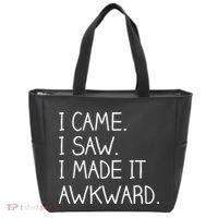 Funny Hand Written - I Came. I Saw. I Made It Awkward. Tote Bag thumb 0