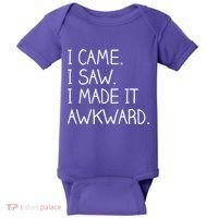 Funny Hand Written - I Came. I Saw. I Made It Awkward. Baby Bodysuit thumb 0