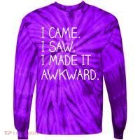 Funny Hand Written - I Came. I Saw. I Made It Awkward. Tie-Dye Long Sleeve Shirt thumb 0