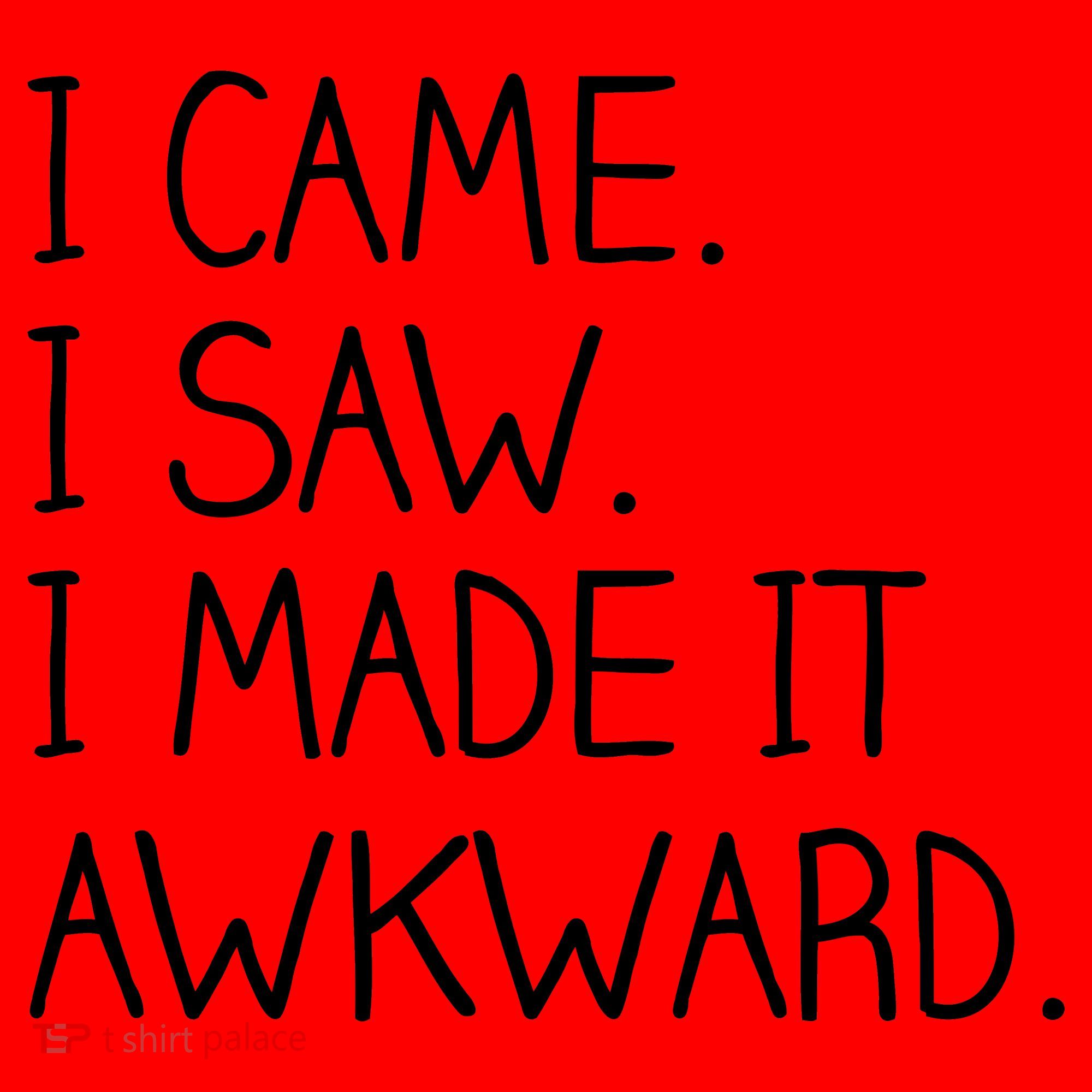 Funny Hand Written - I Came. I Saw. I Made It Awkward. Santa Hat