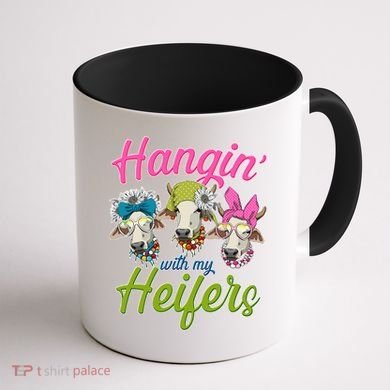 Funny Hangin' With My Heifers Cows Coffee Mug back