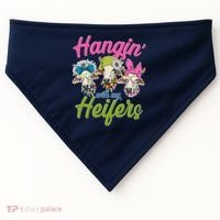 Funny Hangin' With My Heifers Cows USA-Made Doggie Bandana thumb 0