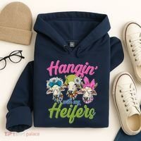 Funny Hangin' With My Heifers Cows Hoodie thumb 4