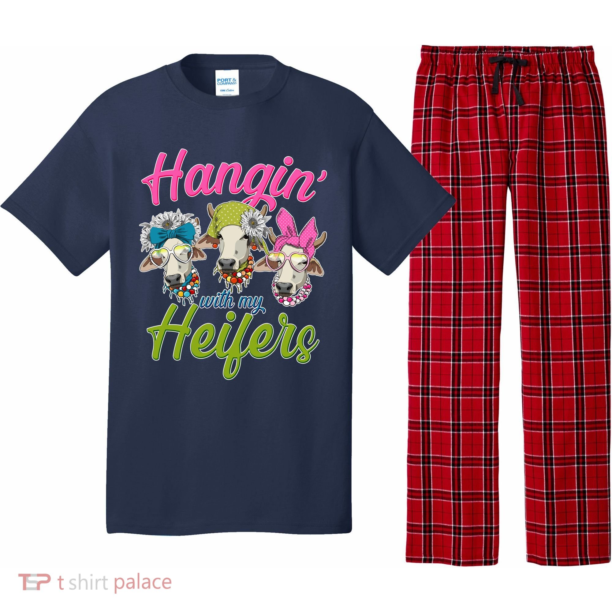 Funny Hangin' With My Heifers Cows Pajama Set