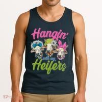 Funny Hangin' With My Heifers Cows Tank Top thumb 3