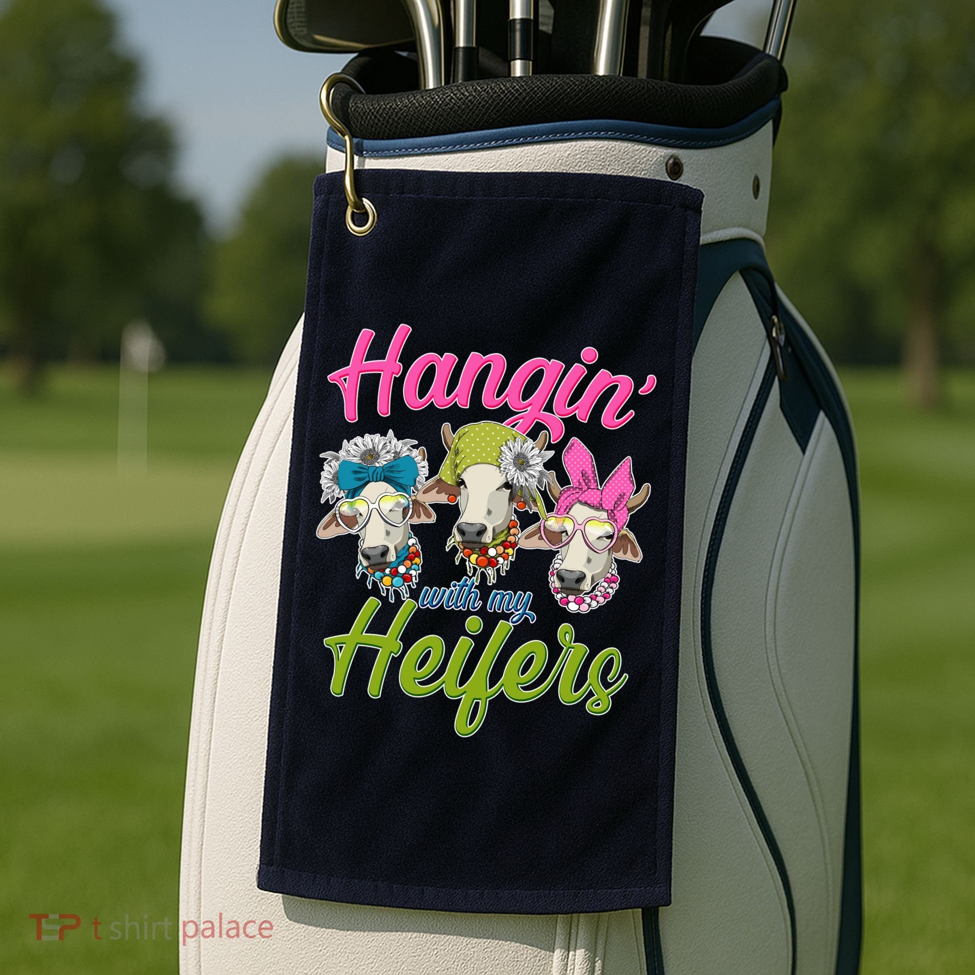 Funny Hangin' With My Heifers Cows Golf Towel