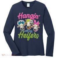 Funny Hangin' With My Heifers Cows Women's Long Sleeve Shirt thumb 0