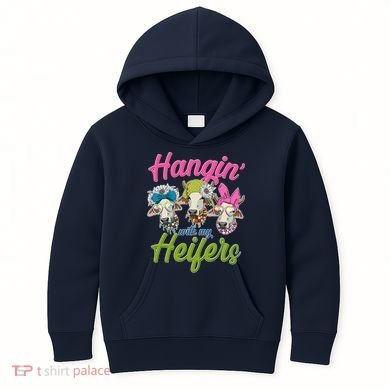 Funny Hangin' With My Heifers Cows Kids Hoodie