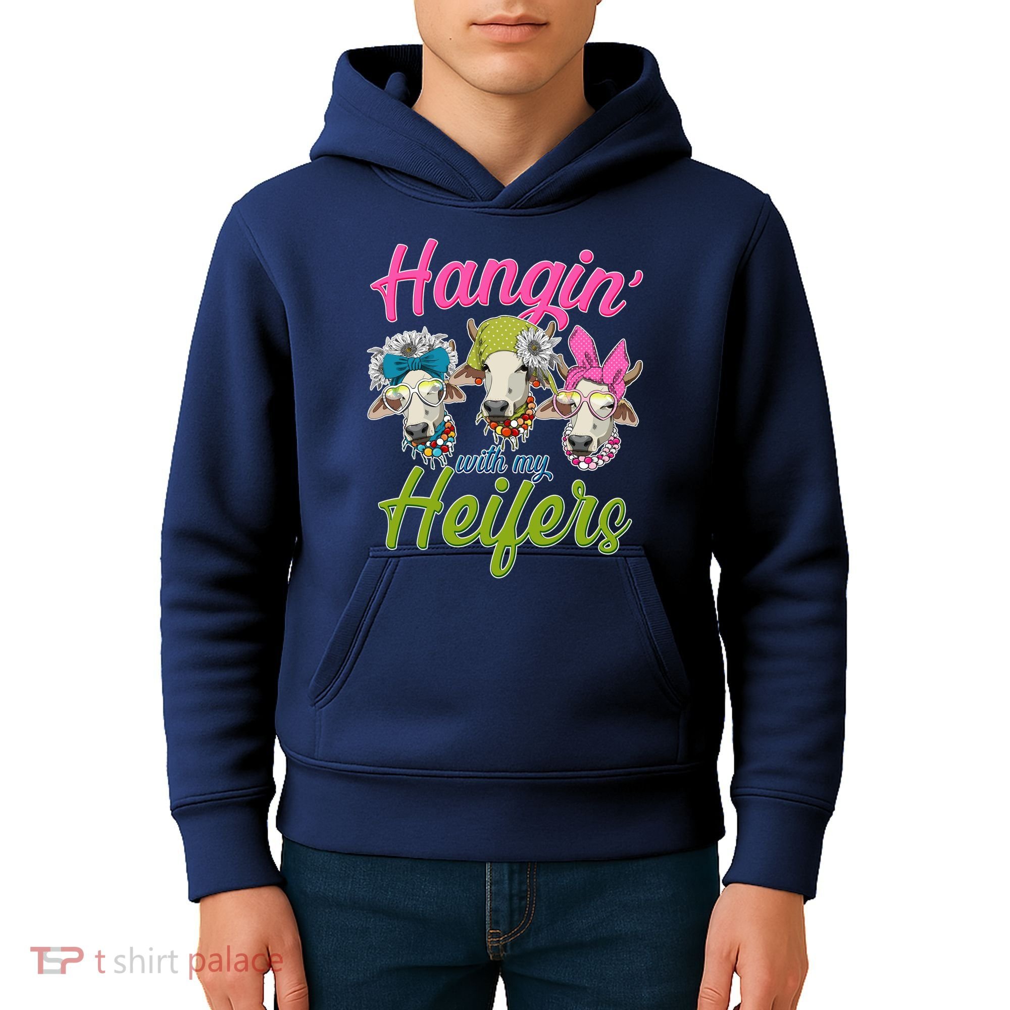 Funny Hangin' With My Heifers Cows Kids Hoodie