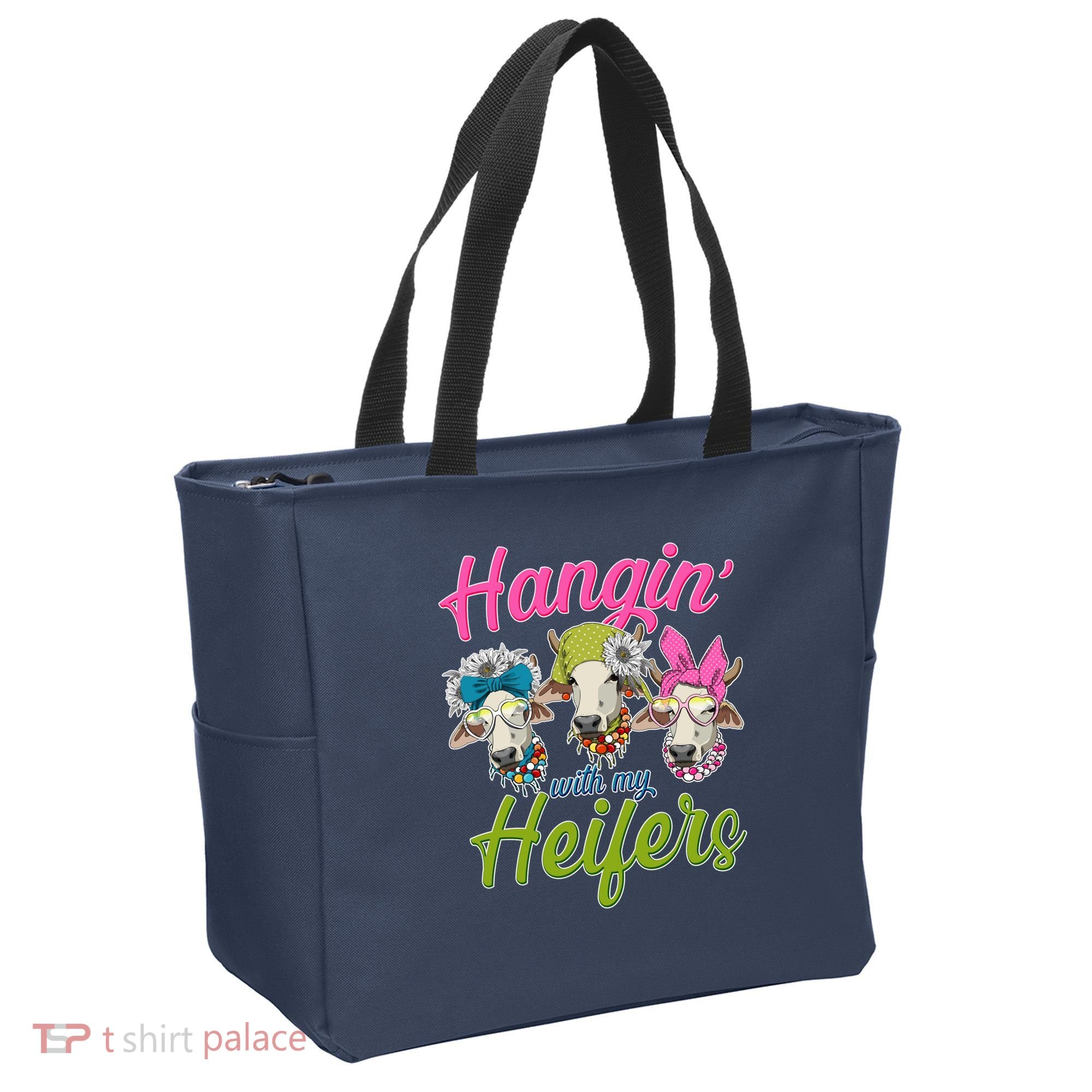 Funny Hangin' With My Heifers Cows Tote Bag