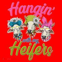 Funny Hangin' With My Heifers Cows Santa Hat thumb 1
