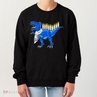 Funny Hanukah Menorasaurus T-Rex Dinosaur Women's Sweatshirt thumb 0