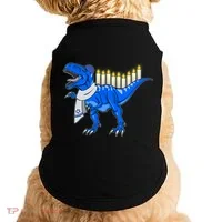 Funny Hanukah Menorasaurus T-Rex Dinosaur Doggie Tank thumb 0