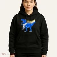 Funny Hanukah Menorasaurus T-Rex Dinosaur Hoodie thumb 5