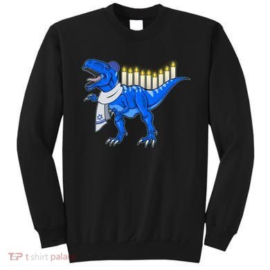 Funny Hanukah Menorasaurus T-Rex Dinosaur Sweatshirt