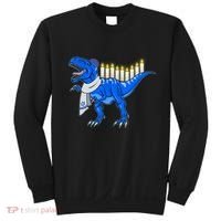 Funny Hanukah Menorasaurus T-Rex Dinosaur Sweatshirt thumb 0