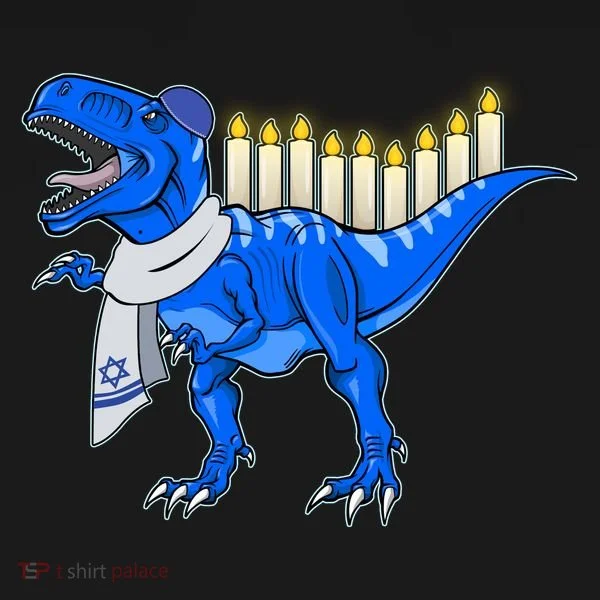 Funny Hanukah Menorasaurus T-Rex Dinosaur Bucket Hat