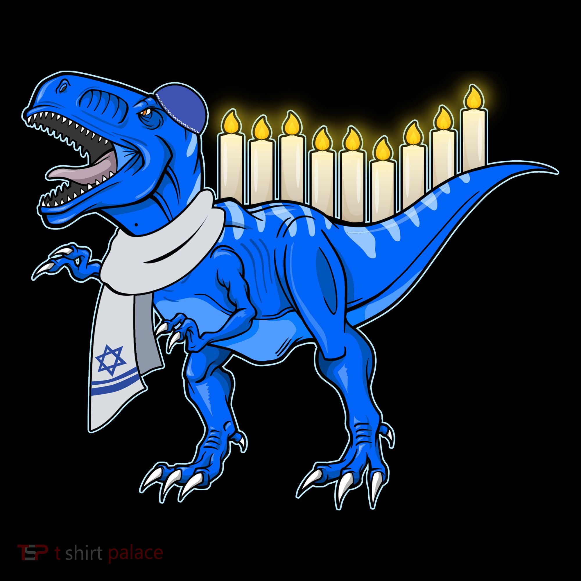Funny Hanukah Menorasaurus T-Rex Dinosaur Coffee Mug