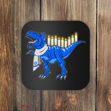 Funny Hanukah Menorasaurus T-Rex Dinosaur Coaster