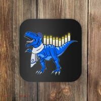 Funny Hanukah Menorasaurus T-Rex Dinosaur Coaster thumb 0