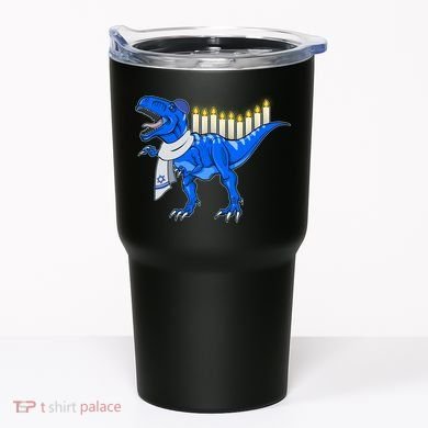 Funny Hanukah Menorasaurus T-Rex Dinosaur Tumbler