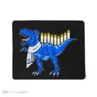 Funny Hanukah Menorasaurus T-Rex Dinosaur Mousepad thumb 0